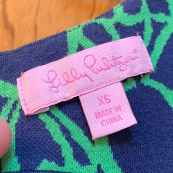 Lilly Pulitzer XS Sheath Dress "Evie" Engagement Rings Print Green Blue - Picture 5 of 9